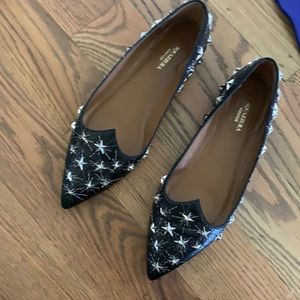 Aquazzura cosmic star ballet black flats